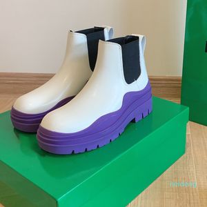 Мода женские дизайнерские кожаные ботинки осень и зимняя дама платформа Martin Chelsea Boots 9858