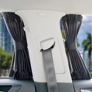 2 x Update 70L adjustable Vehicles Elastic Car Side Window Sunshade Curtains Auto Windows Sun Visor Blinds Cover