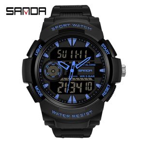 Sanda Sport Digital Watch Män Simning 50m Vattentät Multifunktionell Militär LED Elektronisk Män Armbandsur Relogio Masculino G1022