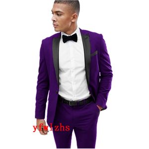 Hübscher Smoking mit einem Knopf und spitzem Revers, Herrenanzüge für Herren, Hochzeits-Smoking, Kostüme für Herren (Jacke + Hose + Krawatte) Y530