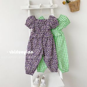 Yaz Varış Kızlar Moda Ekose Takım Top + Pantolon Kız Set 210528