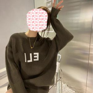 21 autumn and winter new Cl + tricolor wool knitted sweater casual loose Pullover for women