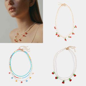 Miwens Zaawkę Pearl i Cherry Naszyjnik dla Kobiet Metal Owoc Watermelon Banana Chińowie Naszyjniki Urok Bohemia Party Jewelry