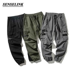 Solid Color Cargo Pants Men Casual Japanese Elastic Waist Loose Big Size Harem M-8Xl 210715