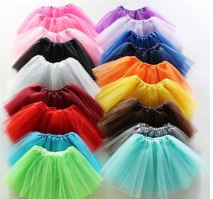 2021 21 색상 최고의 경기 아기 소녀 어린이 아이들 춤 Tulle Tutu Skirts Pettiskirt Dancewear 발레 드레스 멋진 스커트 빠른 배