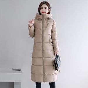 Плюс размер 4XL 5XL 6XL женские зимние куртки с капюшоном воротник с капюшоном воротник хлопок мягкий женское пальто зимние женщины длинные парки теплые сгущает Y201006