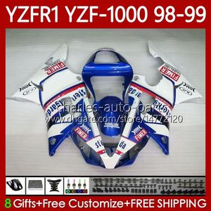 OEM vogelvakken voor Yamaha White Blue YZF R1 YZF1000 YZF R CC YZFR1 Carrosserie NO YZF R1 CC YZF Motorcycle Body Kit