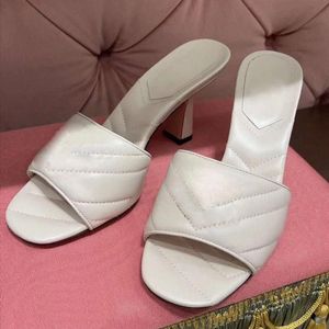 Designer slippers Classic button Genuine Leather Sandals Slides women shoe sexy High heeled slippers factory footwear