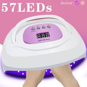 57LEDS Big Power Gel LED UV com Auto Sensor Baixo modo de Calor Polonês Secador Nail Art Lamp Manicure Máquina