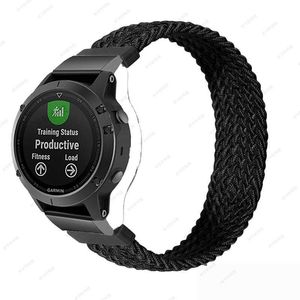 26mm 26mm Trança Nylon Watchband Strap para Garmin Fenix ​​6X 6 Pro 5x 5 3 3HR Aproximação S62 Tactix Delta Rápido Release Pulseira H0915