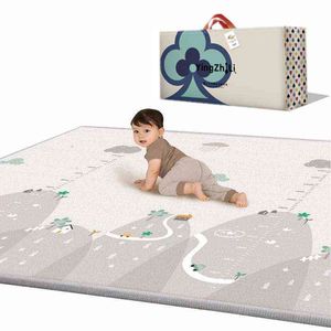 200x180x1cm Double-sided Kids Rug Foam Carpet Game Playmat Waterproof Baby Play Mat Baby Room Decor Foldable Child Crawling Mat X1106