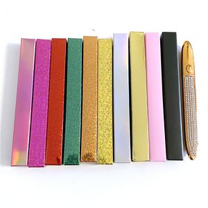 New colorful glittered soft rectangular box for self-adhesive waterproof eyeliner pen eyebrow brush case eyeliner pen box free shipping