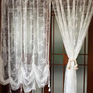 Perde Drapes Çiçek Mutfak Nakış Dantel Sektörü Roma Çekme İpliği Şamandıra Balon Paneli Shefon Balkon Windows QQ