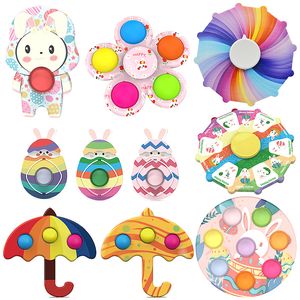 Fidget Toys Easter Keychain Pendant Decompression Reliver Stress Anti-stress Bubble Sensory to Relieve Autism