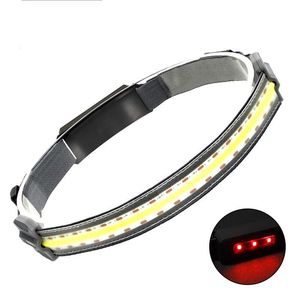 Headlamps 2021 COB LED Headlamp Built-in Battery Rechargeable Headlight Head Waterproof Lamp White & Red Lighting For Camping Working