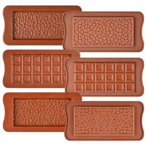 Silikolove 3 pçs / lote Coração-café feijões em forma de moldes de chocolate 3D Silicone Bakeware conjunto antiaderente Ferramentas de decoração de bolo feitos à mão 211110