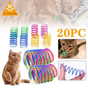 4/8/8 / 20/20 pcs gatinho gato brinquedos largamente durável calibre pesado mola molas coloridas pet bobina espiral intera 211122