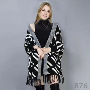 عباءات أزياء للنساء السيدات سترة سترة صوف صوف Cape Wrap Poncho Coat Long Sleeve Autumn Winter Women’s Collar Shawl Quaret