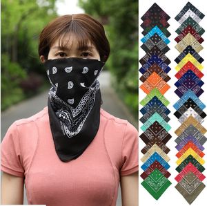 Hijab Scarf Pure Cotton 55*55cm Unisex Hip-hop Square Turban Baotou Scarf Wrist Band Classic Mix and Match Cashew Flower Cheaper Wholesale