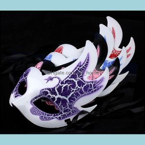 Masks Festive Supplies Home & Gardenvenetian Masquerade Childrens Peacock Crackle Flame Mask For Party Halloween With Five Optional Colors D