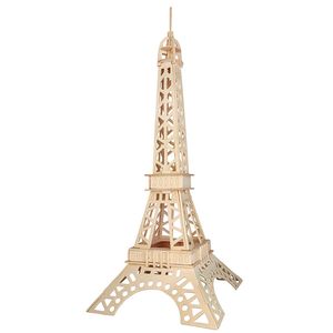 Creative 3D Blocks Paris Tower Wooden Jigsaw Puzzle Desenvolvimento Intelectual Modelo de brinquedo Toys Manual