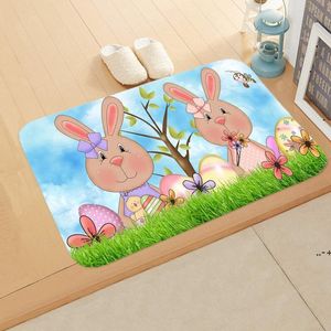 NOVITÀBuona Pasqua Tappeti Zerbino Bunny Egg Pattern Tappetino Antiscivolo Tappeti da bagno lavabili CCE11497