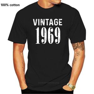 Camisetas Masculinas Camisa Masculina Comemoração de 50 anos Ideia de Presente Manga Curta Vintage 1969 Camisetas Decote Tripulado Camisetas de Algodão 4X 5X