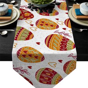 Easter Eggs Colored Love Table Runner Christmas el Wedding Dinner Party Decoration 210628