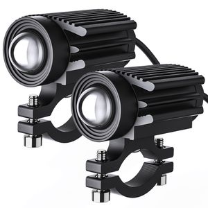 30 W Süper Parlak Motosiklet LED Far Tri-Renk Modları Mini Projektör Lens Spot 12 V 24 V Araba DRL Sis Lambası Sürüş Işık Araba