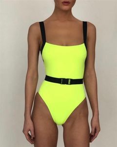 Womens One-peça Swimwear Moda Tendência Sexy Aberto Voltar Sling Swimsuits Designer Verão Feminino Feminino Color Praia Piscina Conjuntos