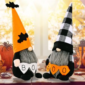 2 Styles Halloween Festive Party Supplies Holding Boo Faceless Doll with Bat Lattice Pointed Hat Rudolph Standing Ornament C70814F