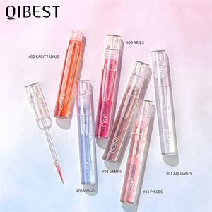 QIBEST Glitter Water Light Lip Gloss Jelly Lips Plumper Makeup Shimmer Liquid Lipstick Moisturizing Transparent Mirror Glass Lipgloss