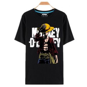 One-Piece T Shirts Designer Animes Tshirts O -Neck Svart T-tröja för män Anime Design One Piece T-shirts Camisetas Tops