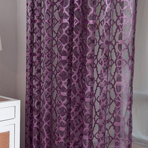 Curtain & Drapes MELUNMHOM European High-grade Jacquard Tulle Curtains For Living Room Purple Sheer Kitchen Window Screens Yarn/Gauze Warp K