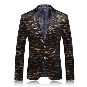 Mäns kostymer Blazers Tryckdräkt M XL Tide Man Tiger Print Fashion Casual Blazer Slim Jacket Singer Camouflage Me
