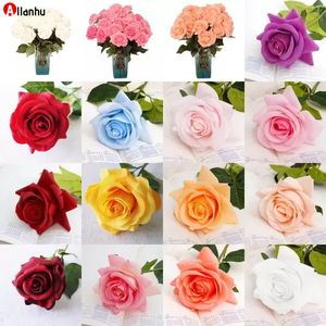 Artificial Flowers Fake Rose Single Realistic Touch Moisturizing Roses Wedding Valentine Day Birthday Party Home Decoration Wvdf