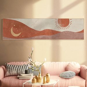 Morandi-Poster, die Sonne und der Mond, Leinwandgemälde, nordische Wandkunst, Druck für Schlafzimmer, große Größe, Heimdekoration, ungerahmt 210310