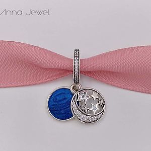 DIY Charms na Septum Biżuteria Kit Night Sky Charm Pandora Sterling Silver Spersonalizowane Męskie Bransoletki Kobiety Bransoletka Łańcuch Koralik Naszyjnik Prezent 791993CZ