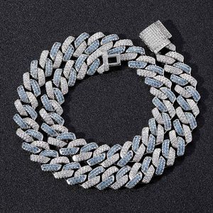 Wholesale tone setting resale online - Chains Hip Hop Claw Setting A CZ Stone Bling Iced Out mm Two Tone Curb Cuban Miami Link Chain Necklaces For Men Rapper Jewelry