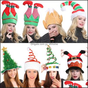 Berets bonés Chapéus Chapéus, Lenços Luvas Moda Aessórios Christmas Hat Pluche Onze es Ornamento Decoração Cap Turquia Ano Xmas Party Prop