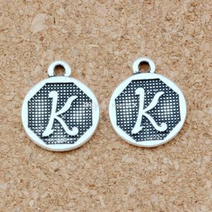 100Pcs Antique Silver "K "Alphabet Initial alloy Charms Pendants For Jewelry Making Bracelet Necklace DIY Accessories 14.8x28.2MM A-395