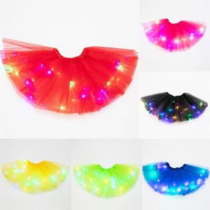 Skirts Women Skirt 3 Level Mesh Tulle Princess With LED Small Bulb Summer Fashion Female Party Casual Beach Mini M140#