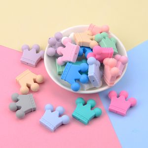 실리콘 크라운 DIY 장착 Teethers BPA 무료 실리콘 젖니가없는 구슬 아기 씹는 젖니가있는 목걸이 젖꼭지 클립 액세서리