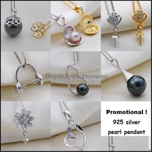 Promozione delle impostazioni dei gioielli! 925 collana di perle d'argento sterlina per donna ragazza 8 stili regalo di Natale fai da te goccia consegna 2021 Hqb1L