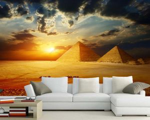 Wallpapers Papel De Parede Egyptian Pyramids And Camels At Sunset 3d Wallpaper,living Room Sofa Tv Wall Bedroom Restaurant Bar Mural