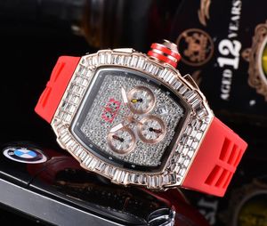 Luxo diamante masculino relógio função completa rosa ouro moda casual relógios feminino iced out 2021 o novo relógio de pulso228q