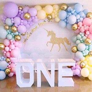 1set 117pcs New Macaron Rainbow Combination Balloon Chain Set Party Birthday Background Wedding Wedding Room Decoration Supplies