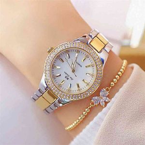Мода роскошные женщины часы алмазные дамы кварцевые наручные часы из нержавеющей стали золотые серебряные часы женские часы Relogio Feminino 210720