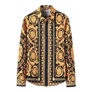 Luxus Royal Shirt Männer Marke Langarm S Kleid S Barock Blumendruck Party Formale Camisas Hombre 210809