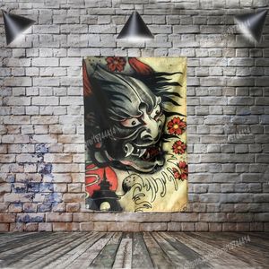 Ghost Japanese Tattoo Art Poster Flags Banner Home Decoration Hanging flag 4 Gromments in Corners 3*5FT 96*144CM Painting Wall Art Print Posters